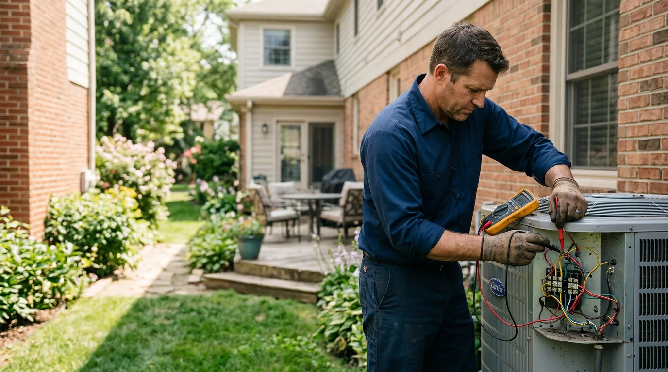 HVAC technician working near Schulter, OK